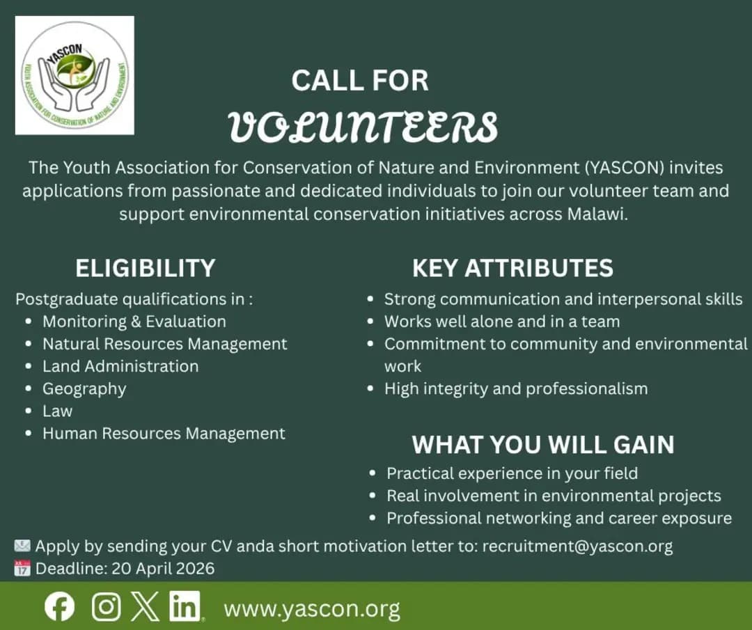 CALL FOR VOLUNTEERS